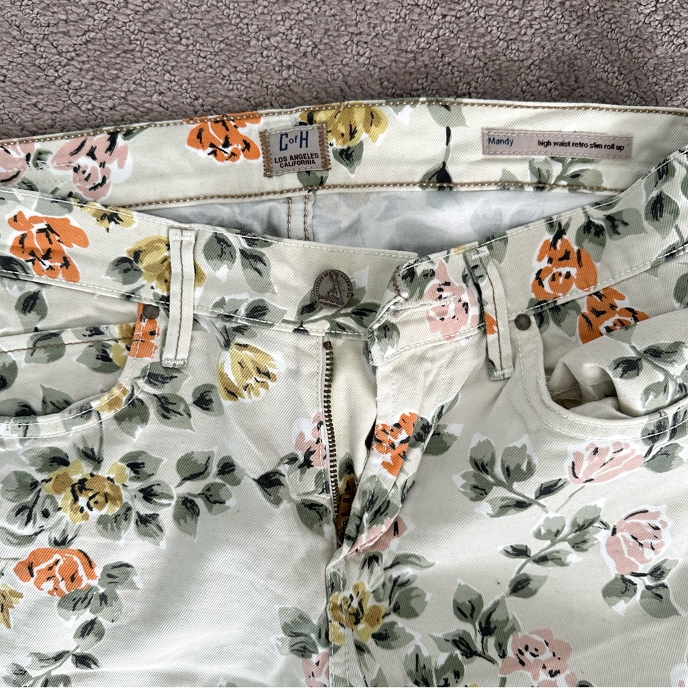 Citizens of Humanity ✨ Floral Mandy High Waist Retro Slim Roll Up Jeans